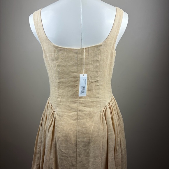 New Loeffler Randall drop waist S sand Midi Dress Cottagecore Fairy Prairie - Picture 7 of 14